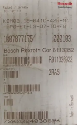 NEW REXROTH R911336922 SERVO MOTOR KSM02.1B-041C-42N-M1-HP0-ET-L3-D7-T0-FW