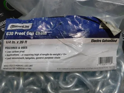Lehigh SecureLine G30 Proof Coil Chain 1/4 in x 20 ft Electro Galvanized New