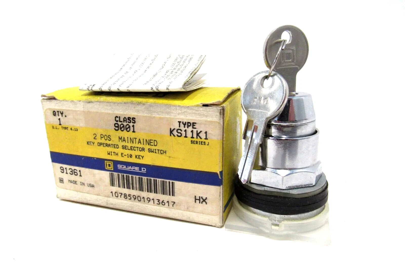 NEW SQUARE D 9001-KS11K1 SELECTOR SWITCH SER.J 9001KS11K1