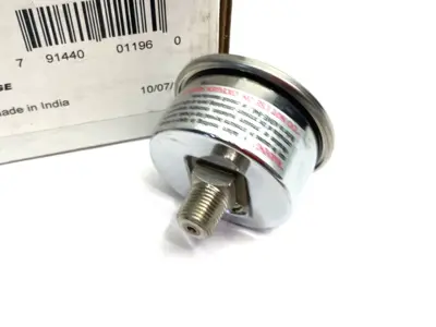 USED BALDWIN FILTERS PRESSURE GAUGE, 0 TO 60 PSI, 1-1/2" DIAL, 1/8" NPT
