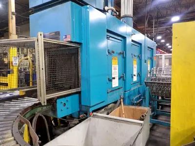 24" x 24" RANSOHOFF 3-STAGE STEEL MESH CONVEYOR PASS THROUGH PARTS WASHER: YOBRO #24301