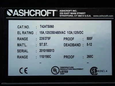 USED ASHCROFT T424TS060
