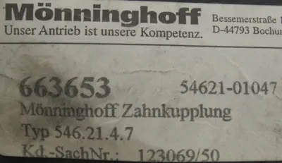 NEW MONNINGHOFF 2021465 COUPLING 0368.1035.3 546.21.4.7 663653