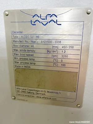 USED ALFA LAVAL ALDEC G2-60