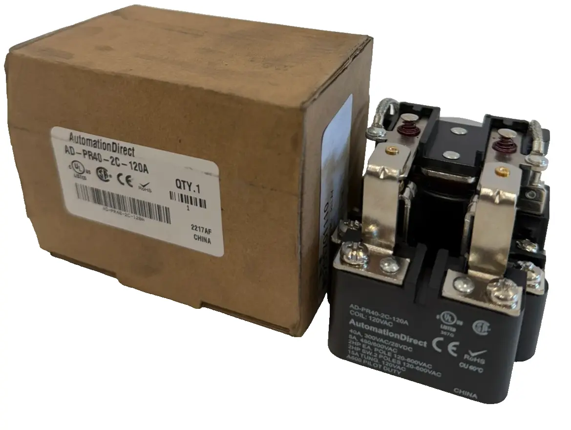 NEW AUTOMATION DIRECT AD-PR40-2C-120A POWER RELAY ADPR402C120A