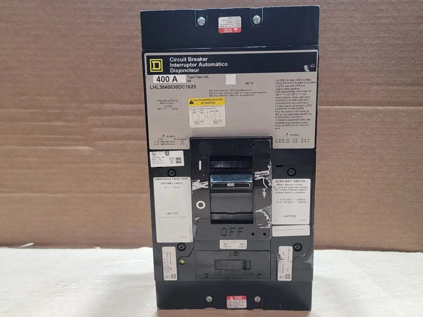 USED SQUARE D LHL3640030DC1625