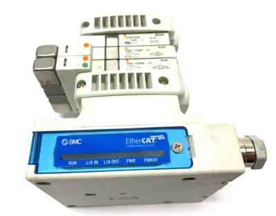 V5QC11-03N3FD2-S | SMC  Base Manifold w/ EX260-SEC1 EtherCAT Class 2 Output - Used