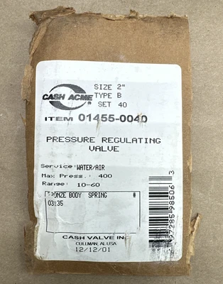 NEW CASH VALVE 01455-0040