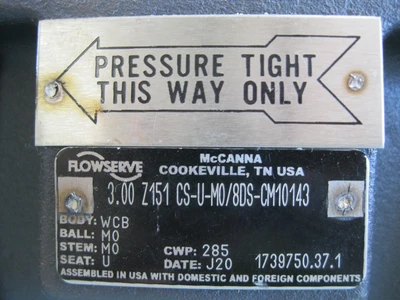 NEW 3" 150# McCanna Flowserve WCB 3.00 Z151 CS-U-M0/8DS-CM10143 Ball Valve G5