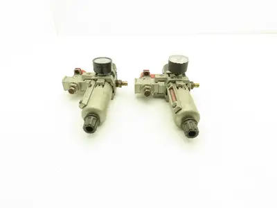 SMC Pneumatic Air Filter Regulator With Lock Out Valve 150 PSI Lot of 2