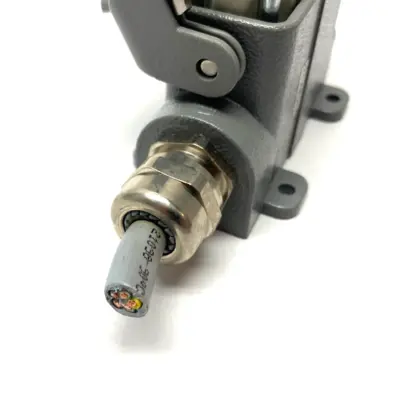 USED HARTING HAN 10A-HSM-HC 1 LEVER 2XM20 CONNECTOR W/ FRAME & INSERTS
