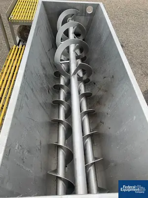USED APV 10" x 90" APV Discharge Screw Conveyor, S/S, 20 HP