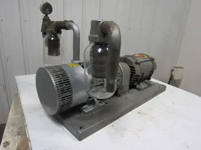 GAST 6066-V107A-T339 55CFM 15PSI 3HP Rotary Vane Oil-Less Vacuum Air Pump 3Ph