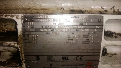 US Motors 60HP; 1185RPM; 460V; Frame: 444U J06 30031151-100R-02