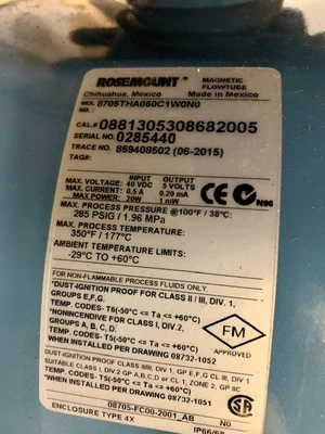 USED Rosemount 8705THA060C1W0N0