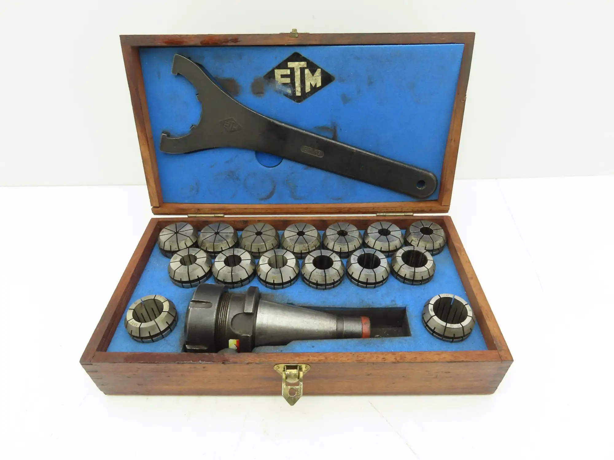 ETM ISO40 ER40 15 Collet Chuck Kit 1/8-1" With 40 ER40X2.165 E Chuck & Wrench
