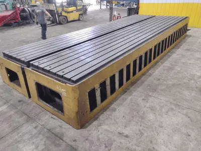 270” X 92” HEAVY DUTY T-SLOTTED SET-UP TABLE: STOCK #22996