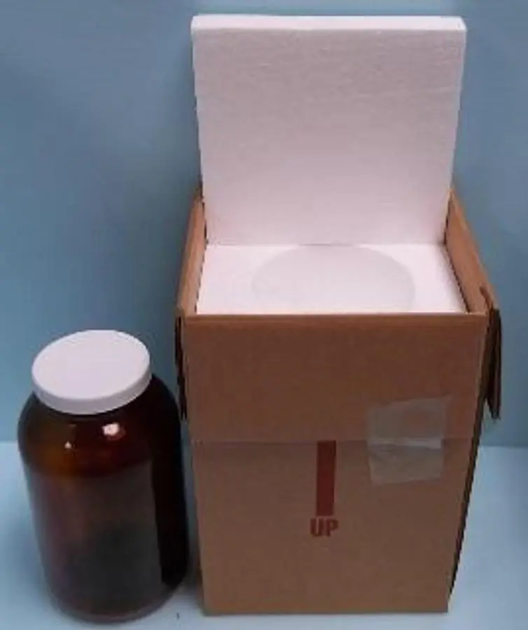 QTY. 628. JARS WIDE MOUTH AMBER GLASS PACKER BOTTL...