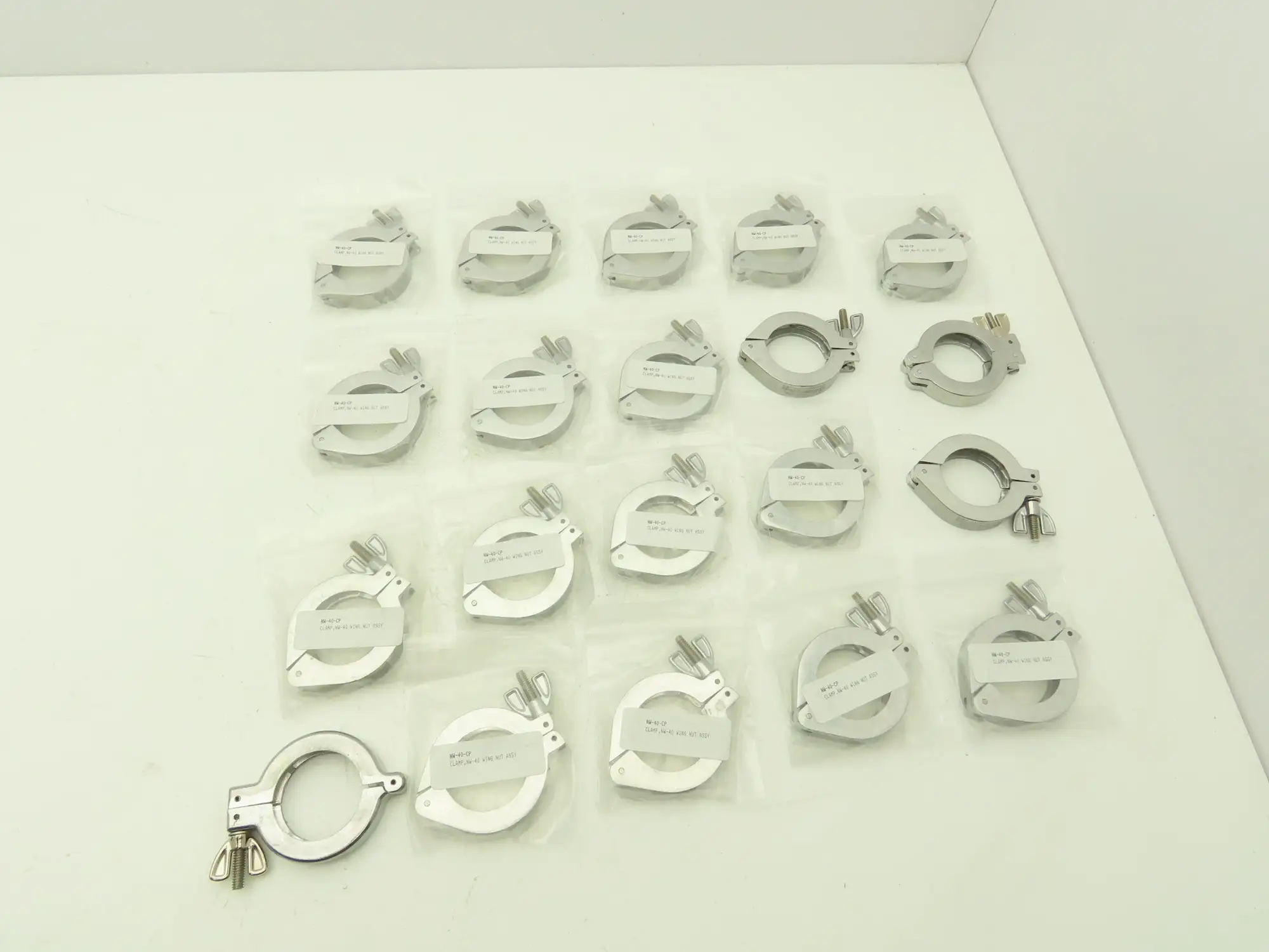 Nor-Cal NW-40-CP Aluminum Wing Nut Clamp for DN 40 ISO-KF Flange Lot of 20