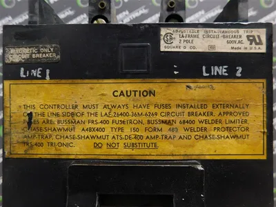 Square D LAF2640036M6269 Circuit Breaker 400A 2P 600VAC Used