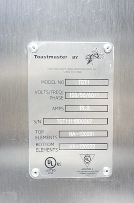 NEW TOASTMASTER ELECTRIC CONVEYOR TOASTER MODEL TCT1 350 SLICES PER HOUR