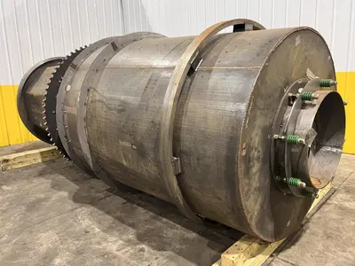 48" X 3-STAGE RANSOHOFF ROTARY DRUM BATCH AUTOMATIC PARTS DEBURR & WASHER SYSTEM, NEW 2013: YOBRO #24300