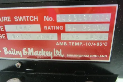 NEW BAILEY & MACKEY 1482 PRESSURE SWITCH
