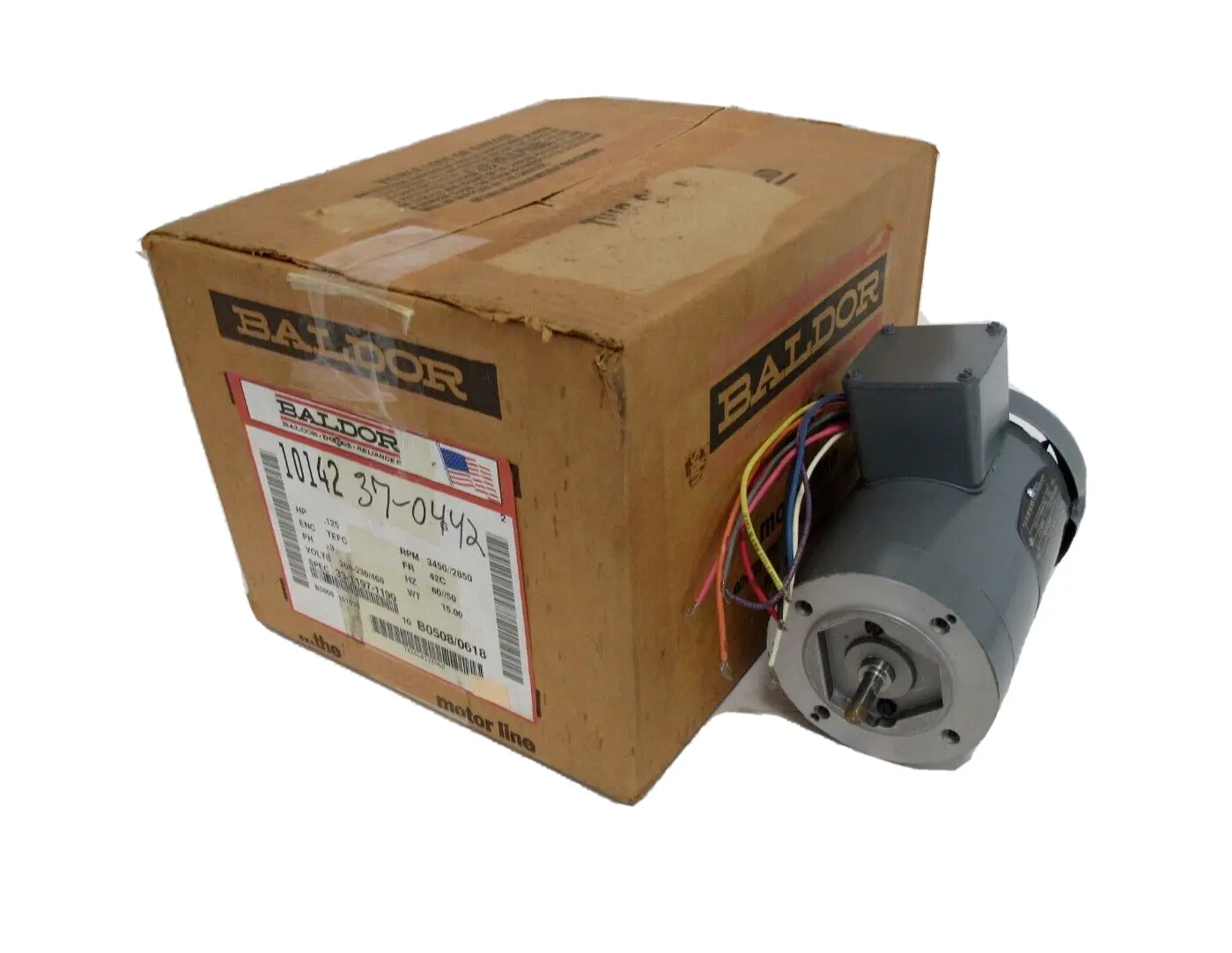 NEW BALDOR 10142 INDUSTRIAL MOTOR 1/8HP 42C 208-230/460V