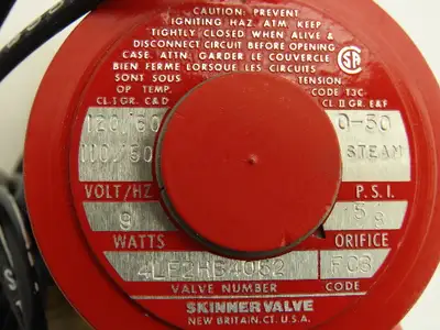 Lancer 4LE2HB4052 2-Way Skinner Steam Solenoid Valve 1/2"NPT N.C. 0-50psi 120v