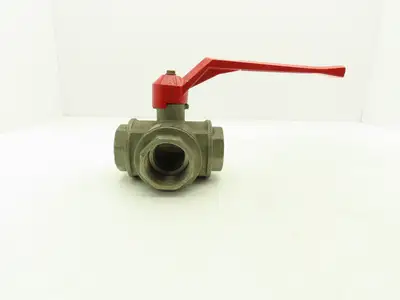 Renus 2" NPT Aluminum 3-Way Ball Valve Full Port