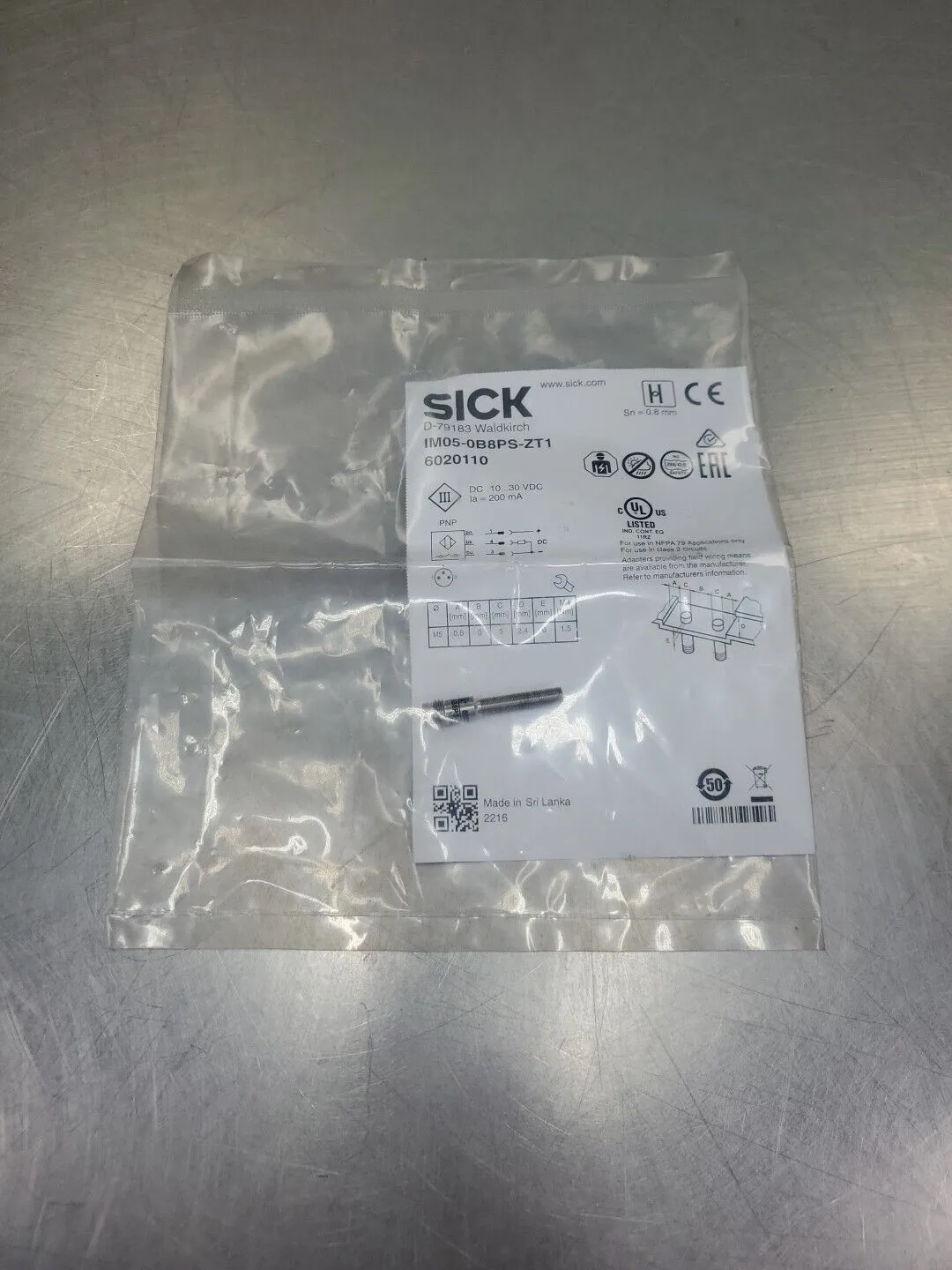 SICK IM05-0B8PS-ZT1 (6020110) 10-30VDC Proximity Sensor. 5D-35/9
