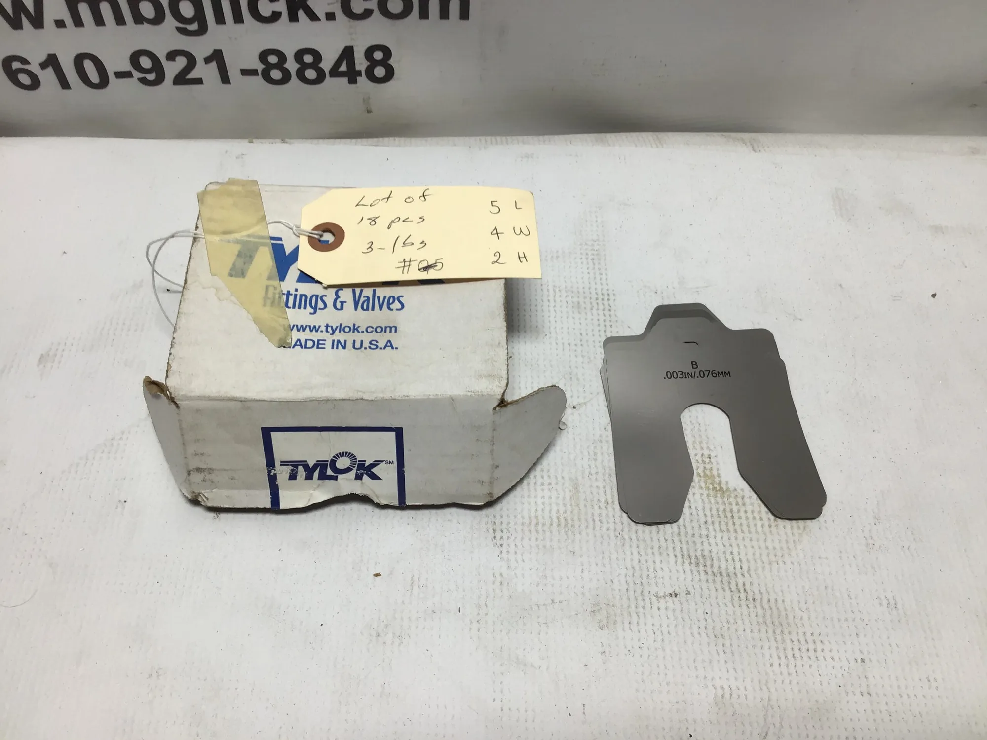 Tylok alignment shim pack series B .003in/.0076mm