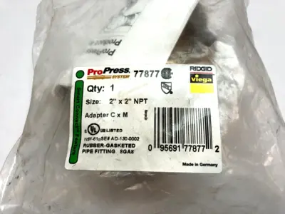 USED VIEGA ADAPTER, 2" X 2", C X M