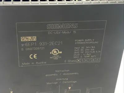 Used Siemens 6EP1931-2EC21 Uninterruptible Power Supplies Michigan US | Maverick Industrial Sales #1401783