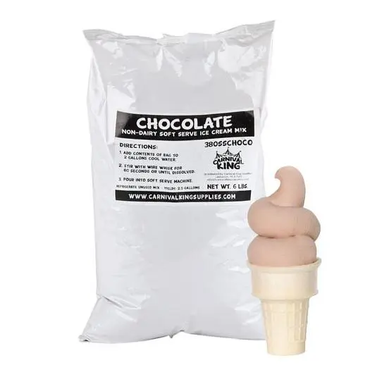 Non-Dairy Chocolate Soft Serve Ice Cream Mix - (6) 6 lb. Bags /Case