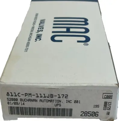 NEW MAC VALVES 811C-PM-111JB-172 SOLENOID VALVE 811CPM111JB172