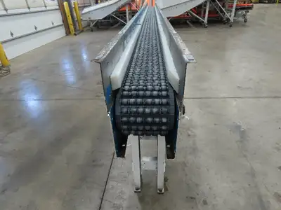 New London Engineering 8"x 20' Plastic Roller Belt Accumulating Conveyor 460V