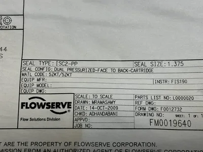 Flowserve C23PP1375ECCPB Dual Pressurized Face to Back Cartridge  ISC2-PP-1375
