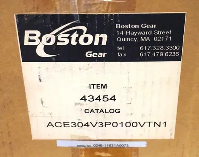 NEW BOSTON GEAR 43454 ADJUSTABLE SPEED DRIVE ACE304V3P0100VTN1 460V, 7.5HP