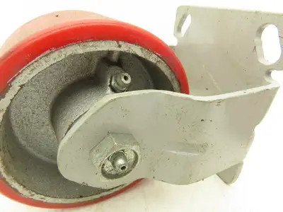 Fairbanks 4" Caster Wheel Poly/Cast (2) Swivel (2) 5-1/2" OAH Rigid Lot of 4