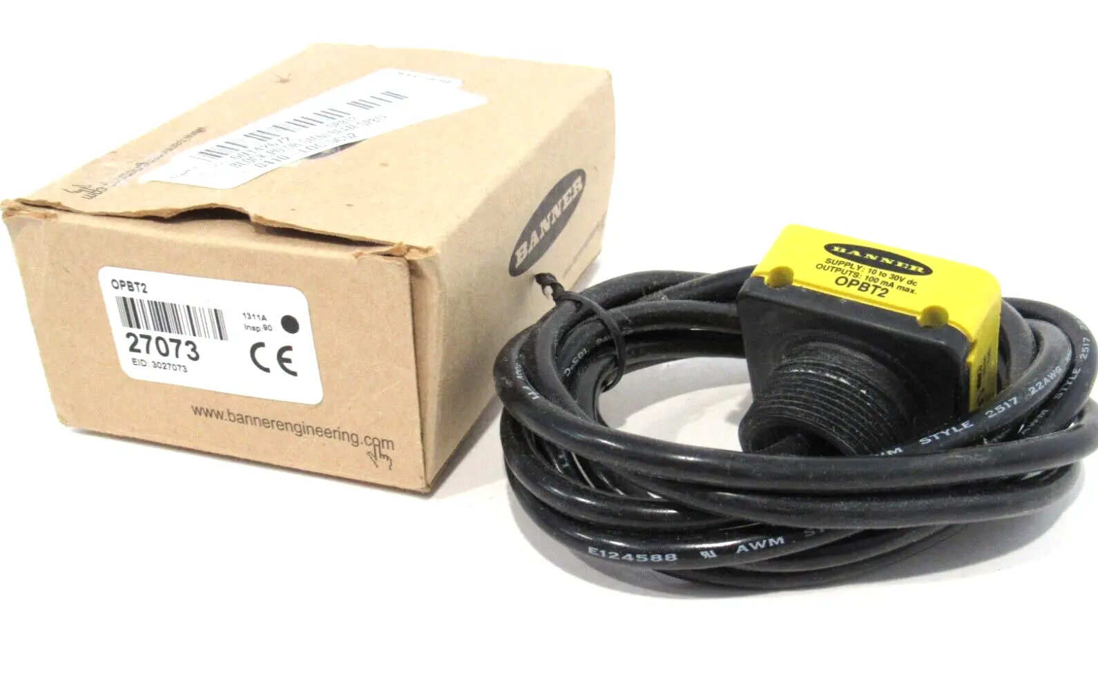 NEW BANNER ENGINEERING OPBT2 POWER BLOCK SENSOR HEAD 27073