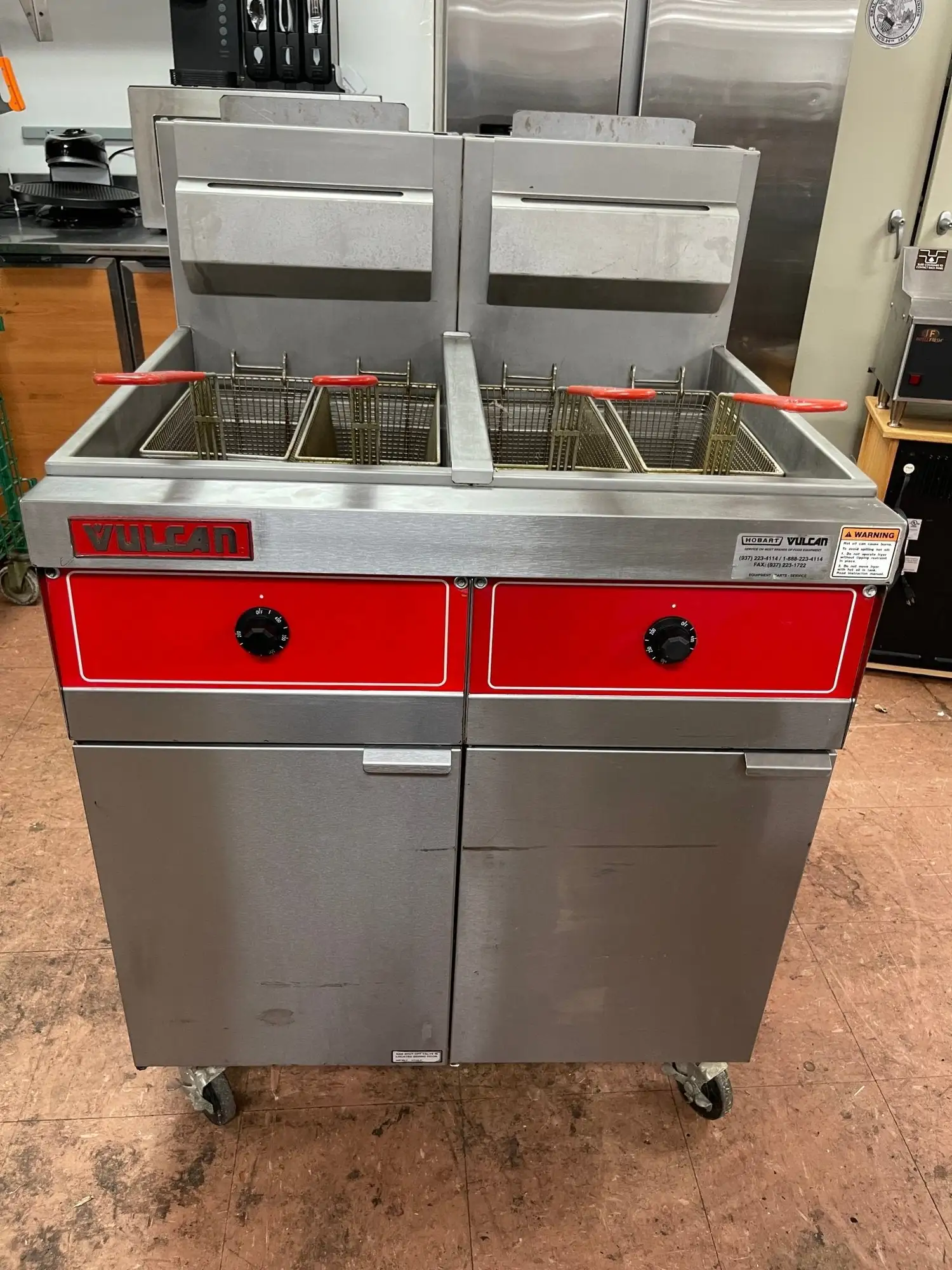 Used Vulcan Used Vulcan Stainless Steel Propane Gas Fryer 2GRS35 Dual 35lb - LPG Cookers / Coolers / Fryers Illinois US | Falcon Restaurant Supply #1376082