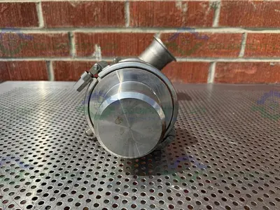 USED LESER 4484.7524 STAINLESS STEEL SAFETY VALVE W/ 1.5" TO 2" SANITARY FITTINGS