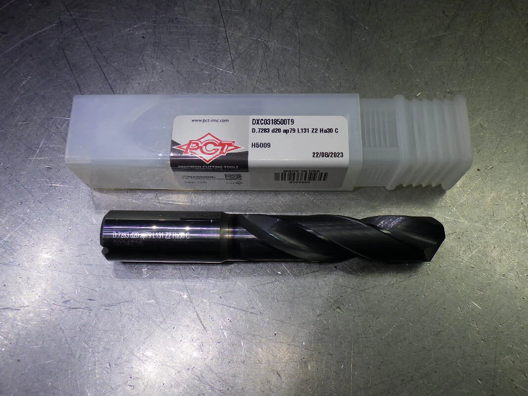PCT 18.5mm Coolant Thru 3xD Carbide Drill 20mm Shank DXC0318500T9 (LOC1769)