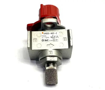 VHS20-N02-Z | SMC  Manual 3-Port Pneumatic Lockout Hand Valve w/ Silencer - Used