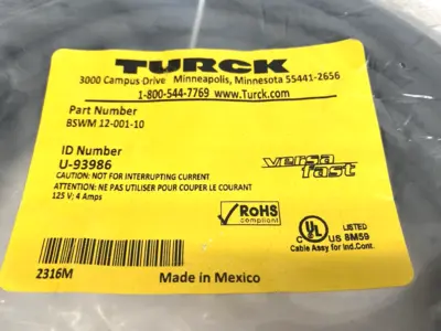 NEW TURCK BSWM 12-001-10, U-93986