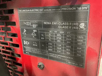 Used LINCOLN ELECTRIC PRECISION TIG 375 Tig Welders Ohio US | HGR 24 #1487037