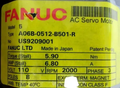 REFURBISHED FANUC A06B-0512-B501-R SERVO MOTOR A06B0512B501R A06B-0512-B501
