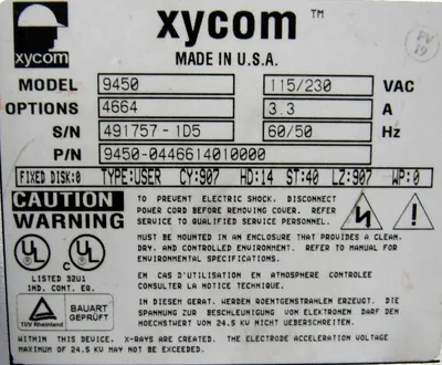 USED XYCOM 9450-0446614010000 INTERFACE PANEL 94500446614010000
