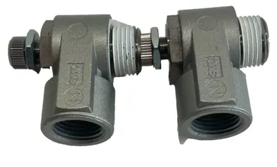 NEW LOT OF 2 SMC AS3200-N03-S FLOW CONTROL 3/8"NPT AS3200N03S